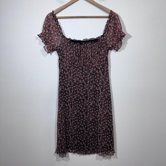 Vintage Y2K Xhilaration Babydoll Stretch Floral Dress Womens sz M Fairy Milkmaid - Picture 1 of 7
